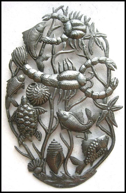 Metal Fish Wall Art Sealife Haitian Metal Art Designs